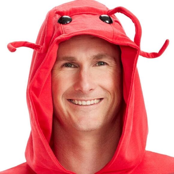 NWT Tipsy Elves Unisex Red Lobster Halloween Costume One Piece Jumpsuit Full Zip - Picture 3 of 11
